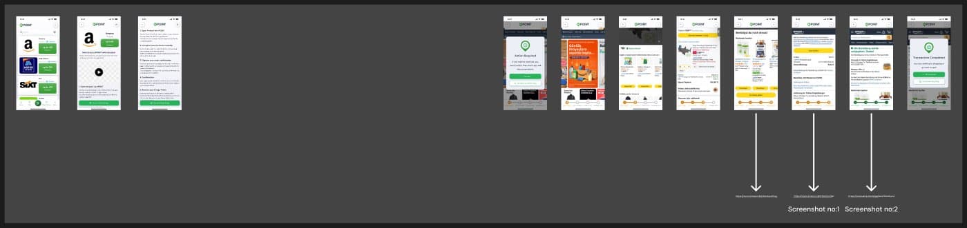 Amazon in-app OCR shopping flow, steps 0 to 7